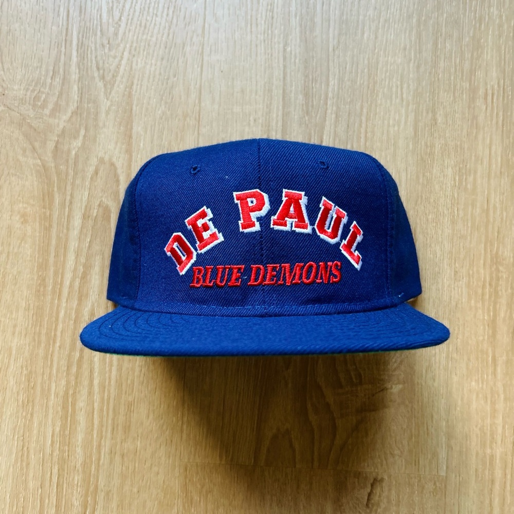 VTG New Era Wool DePaul University Blue Demons Snapback Hat Cap Rare Deadstock